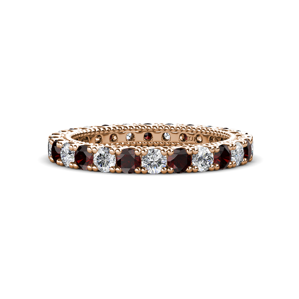 Ellen 1.97 ctw Red Garnet and Lab Grown Diamond Eternity Band 