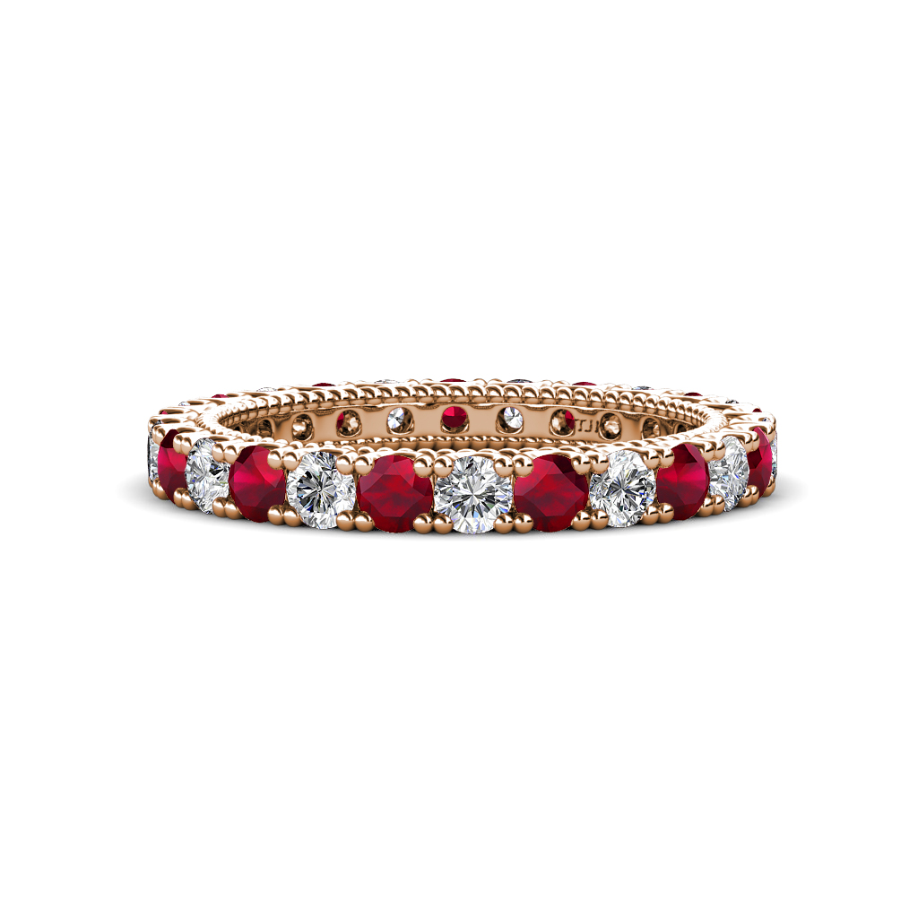 Ellen 1.80 ctw Ruby and Natural Diamond Eternity Band 