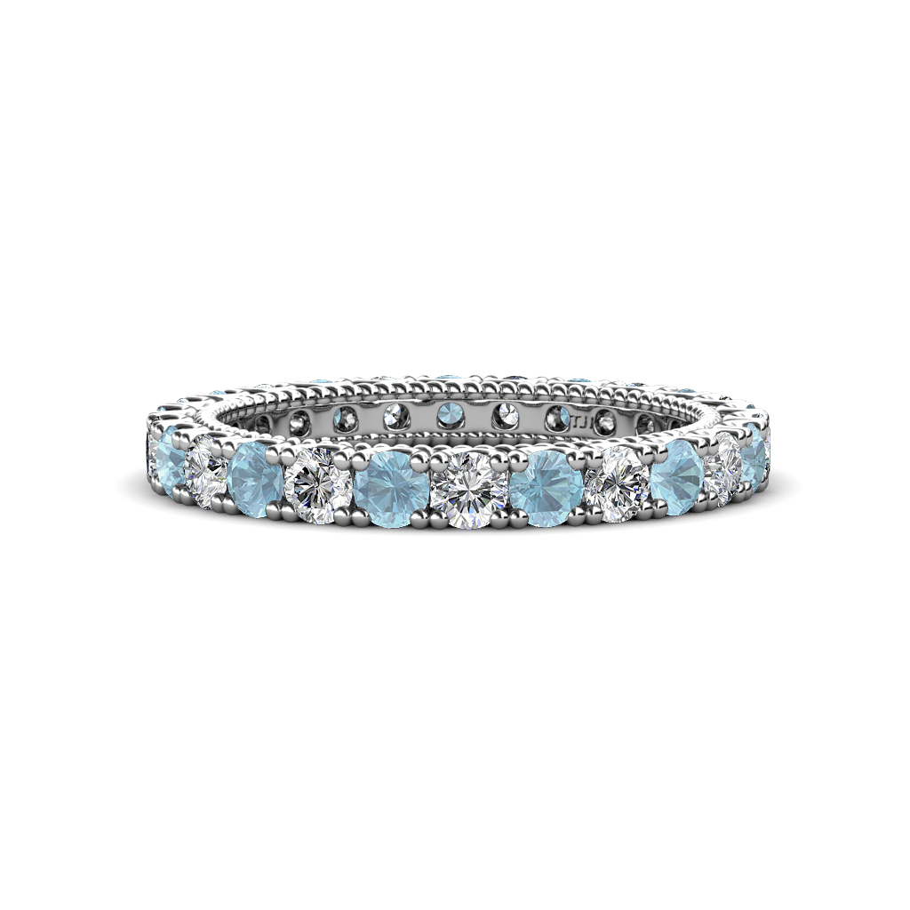 Ellen 1.62 ctw Aquamarine and Lab Grown Diamond Eternity Band 