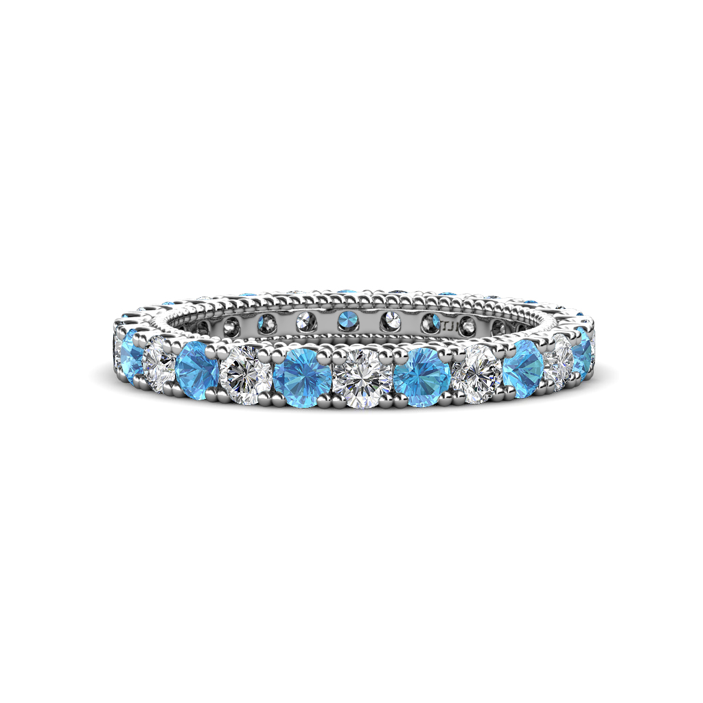 Ellen 1.74 ctw Blue Topaz and Lab Grown Diamond Eternity Band 