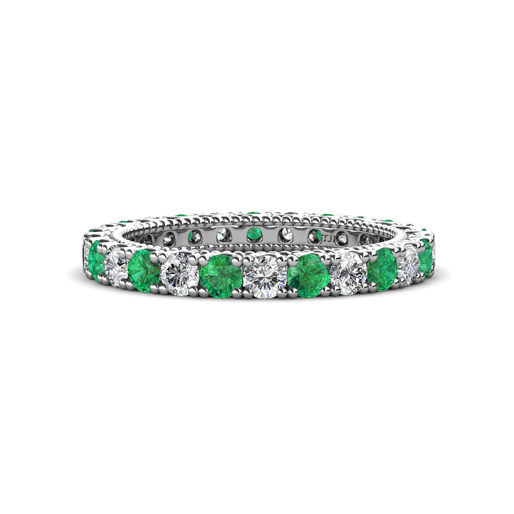 Ellen 1.56 ctw Emerald and Natural Diamond Eternity Band 