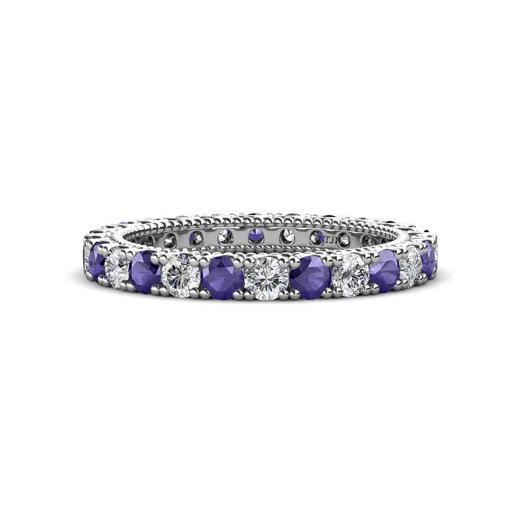 Ellen 1.62 ctw Iolite and Lab Grown Diamond Eternity Band 