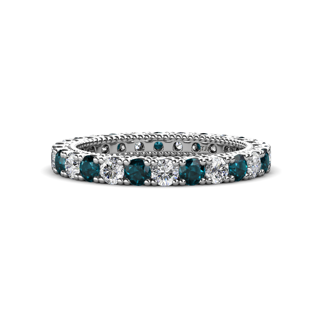 Ellen 1.80 ctw London Blue Topaz and Lab Grown Diamond Eternity Band 