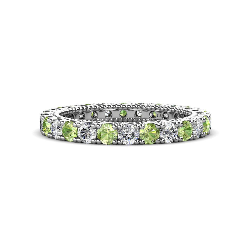 Ellen 1.91 ctw Peridot and Natural Diamond Eternity Band 