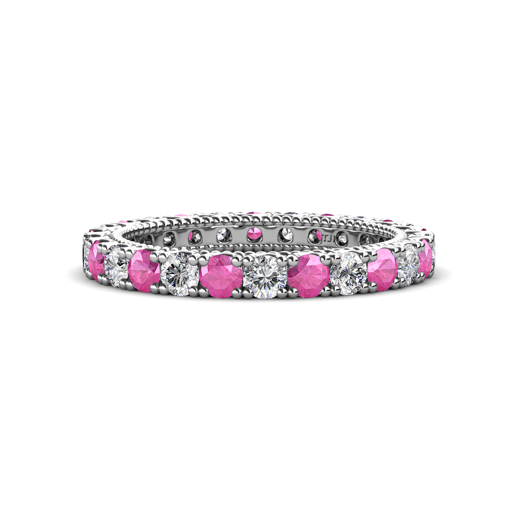 Ellen 1.86 ctw Pink Sapphire and Lab Grown Diamond Eternity Band 