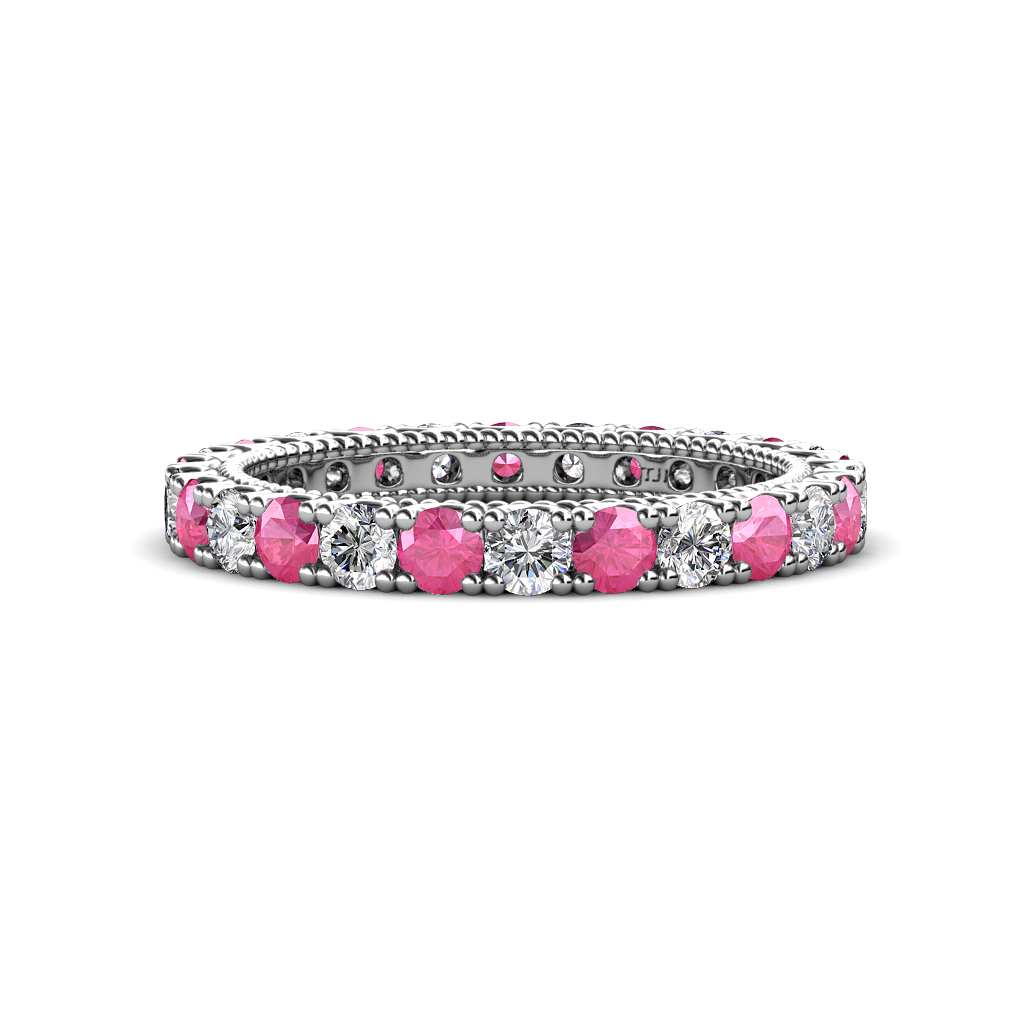 Ellen 1.62 ctw Pink Tourmaline and Lab Grown Diamond Eternity Band 