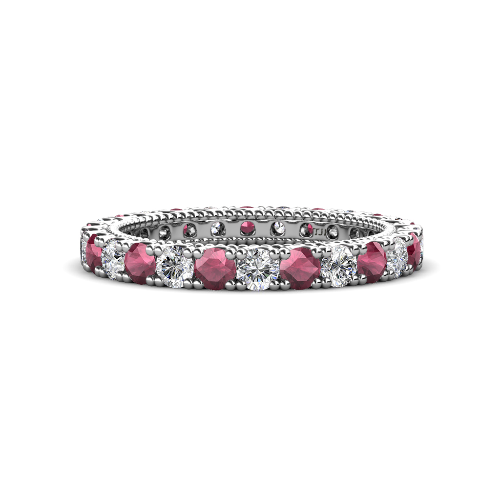 Ellen 1.91 ctw Rhodolite Garnet and Natural Diamond Eternity Band 