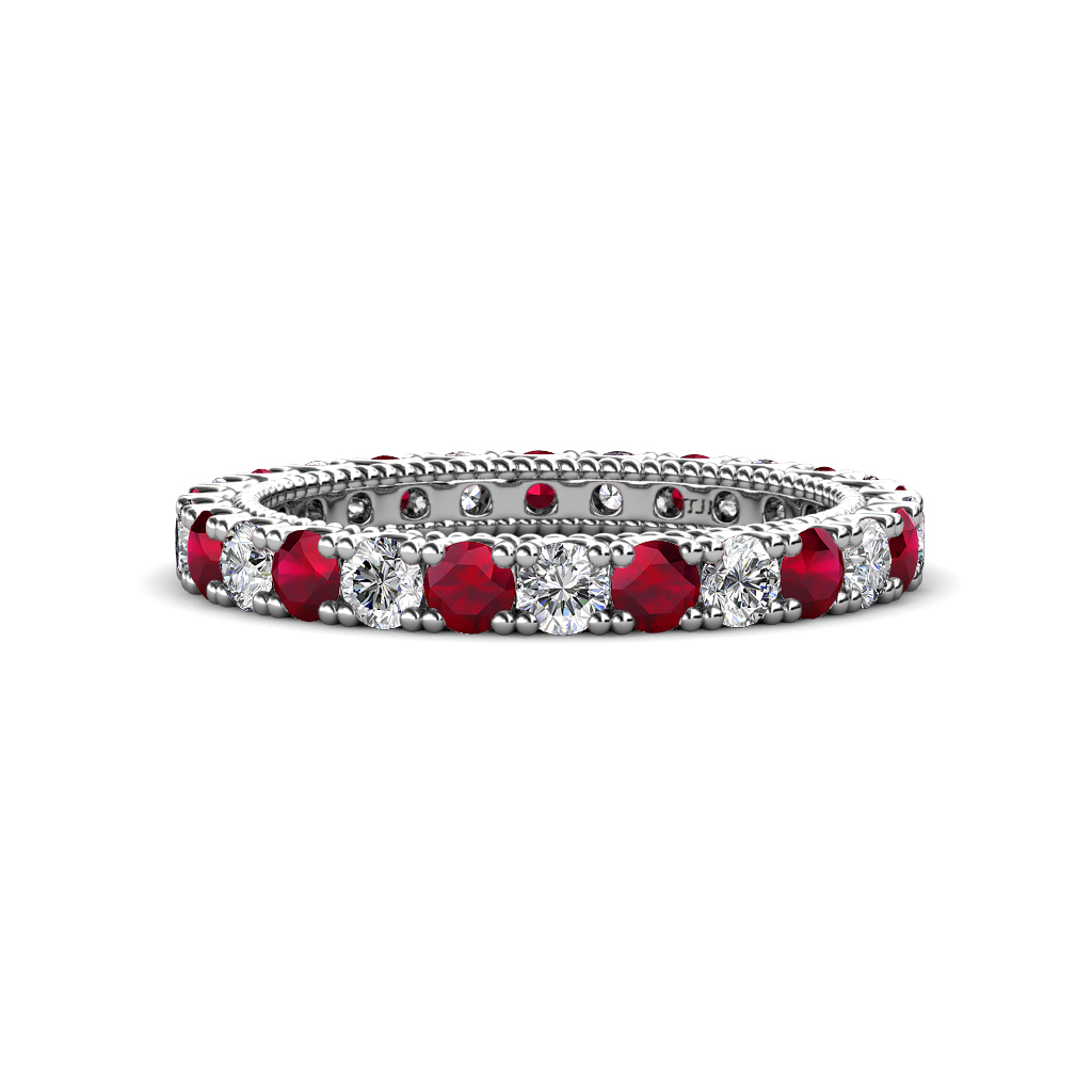 Ellen 1.86 ctw Ruby and Lab Grown Diamond Eternity Band 