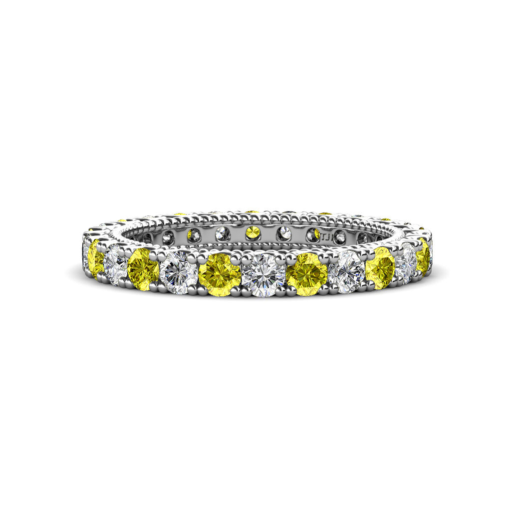 Ellen 1.74 ctw Yellow Diamond and Natural Diamond Eternity Band 