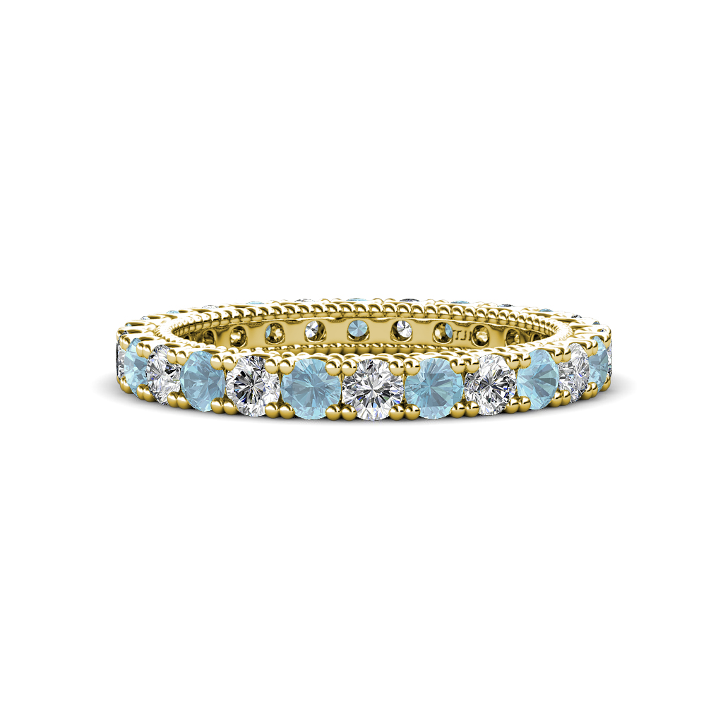 Ellen 1.62 ctw Aquamarine and Lab Grown Diamond Eternity Band 