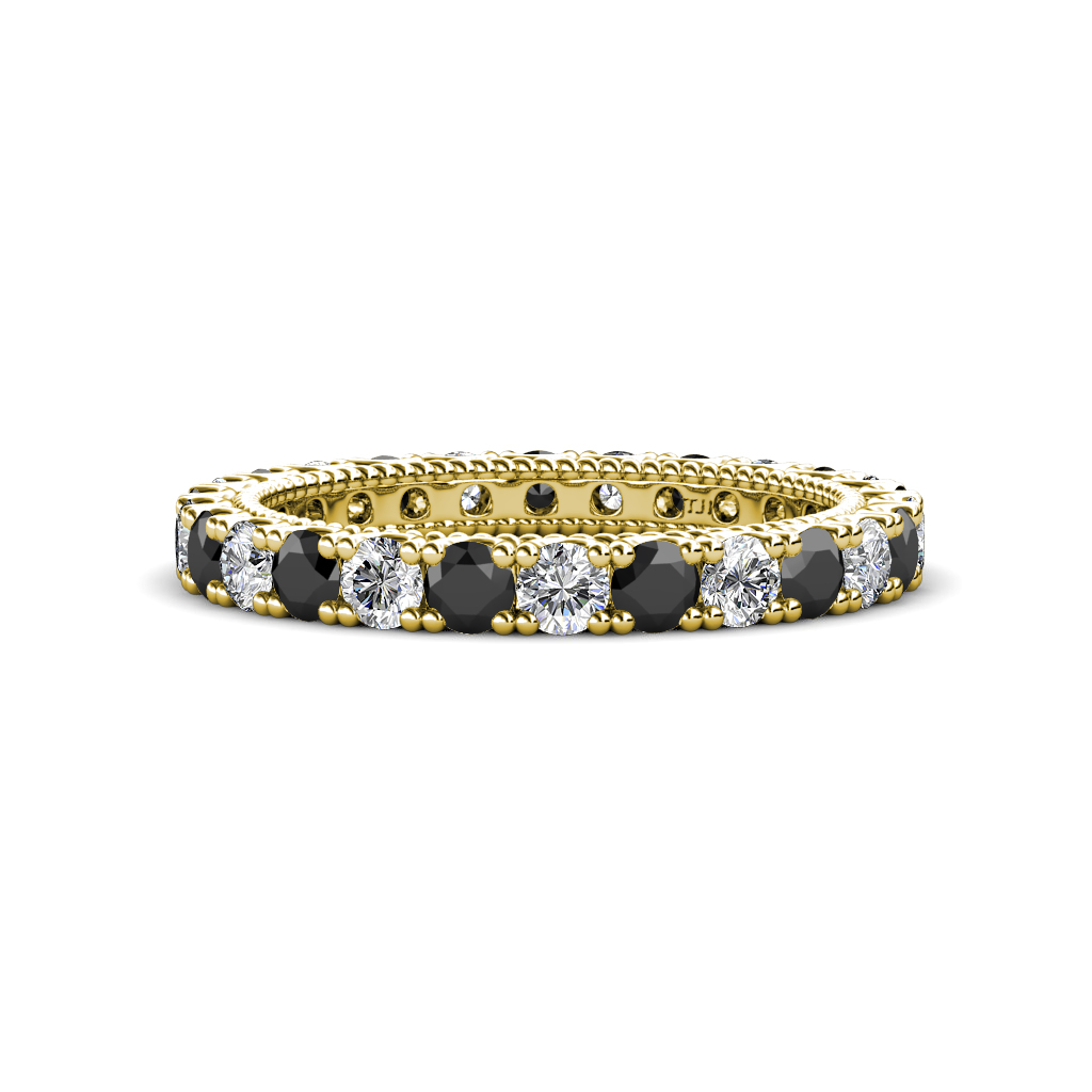 Ellen 1.80 ctw Black Diamond and Natural Diamond Eternity Band 