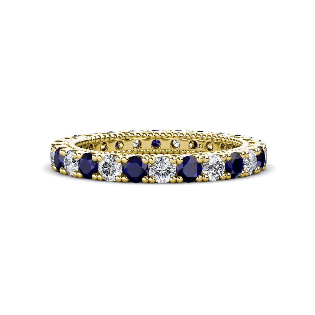 Ellen 1.80 ctw Blue Sapphire and Natural Diamond Eternity Band 