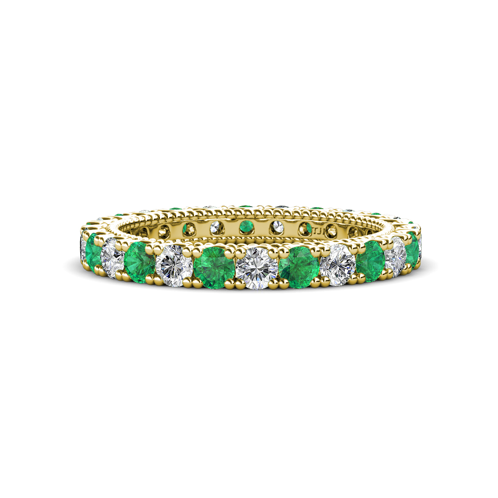 Ellen 1.56 ctw Emerald and Natural Diamond Eternity Band 