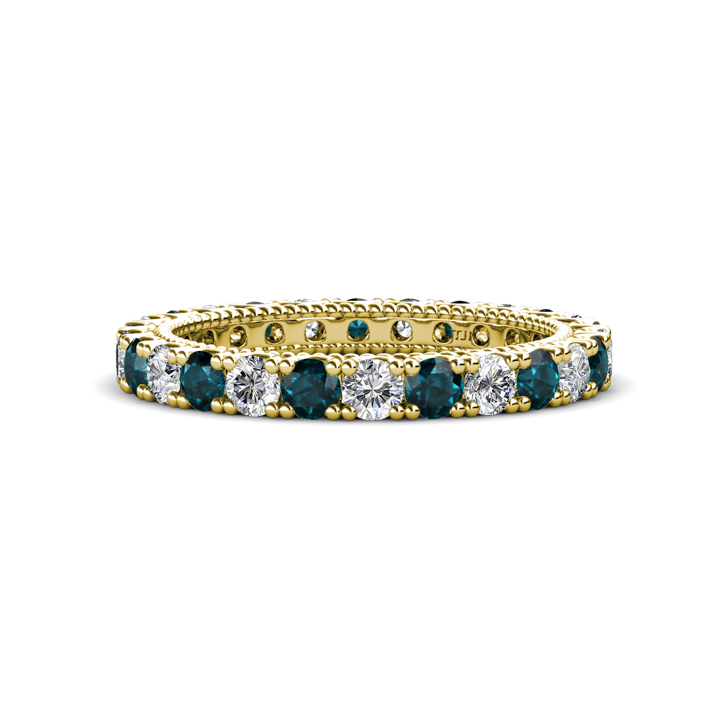 Ellen 1.80 ctw London Blue Topaz and Lab Grown Diamond Eternity Band 