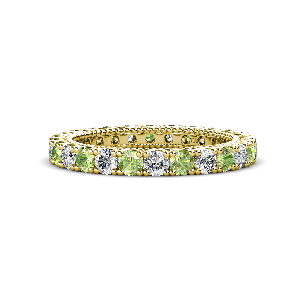 Ellen 1.91 ctw Peridot and Natural Diamond Eternity Band 
