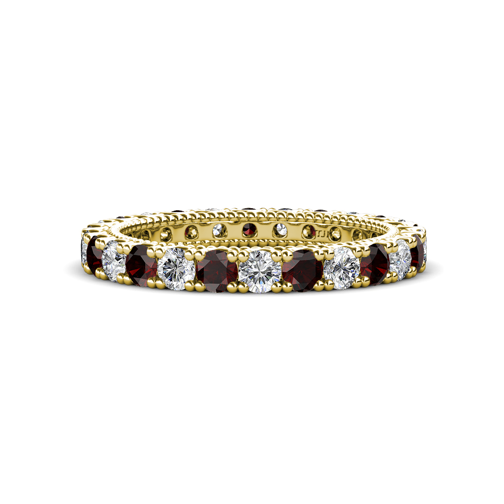 Ellen 1.91 ctw Red Garnet and Natural Diamond Eternity Band 