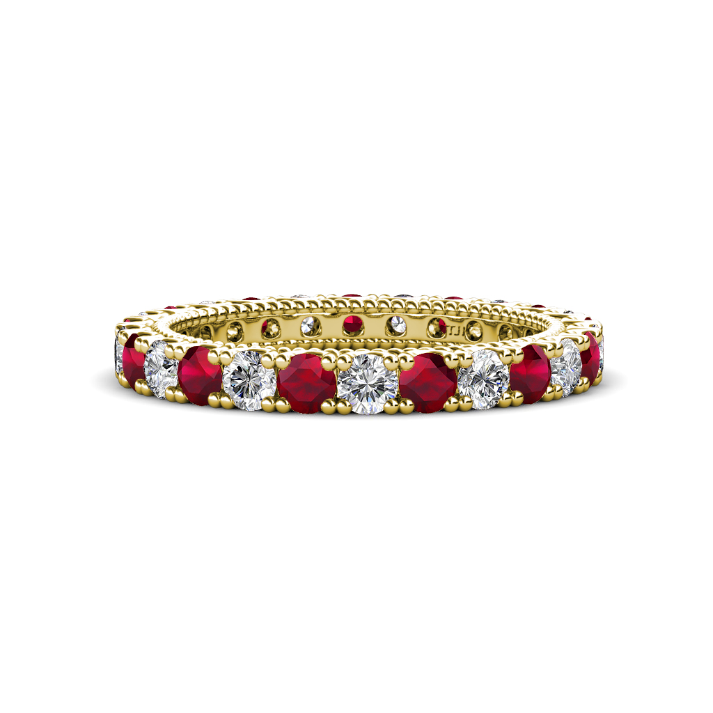 Ellen 1.80 ctw Ruby and Natural Diamond Eternity Band 