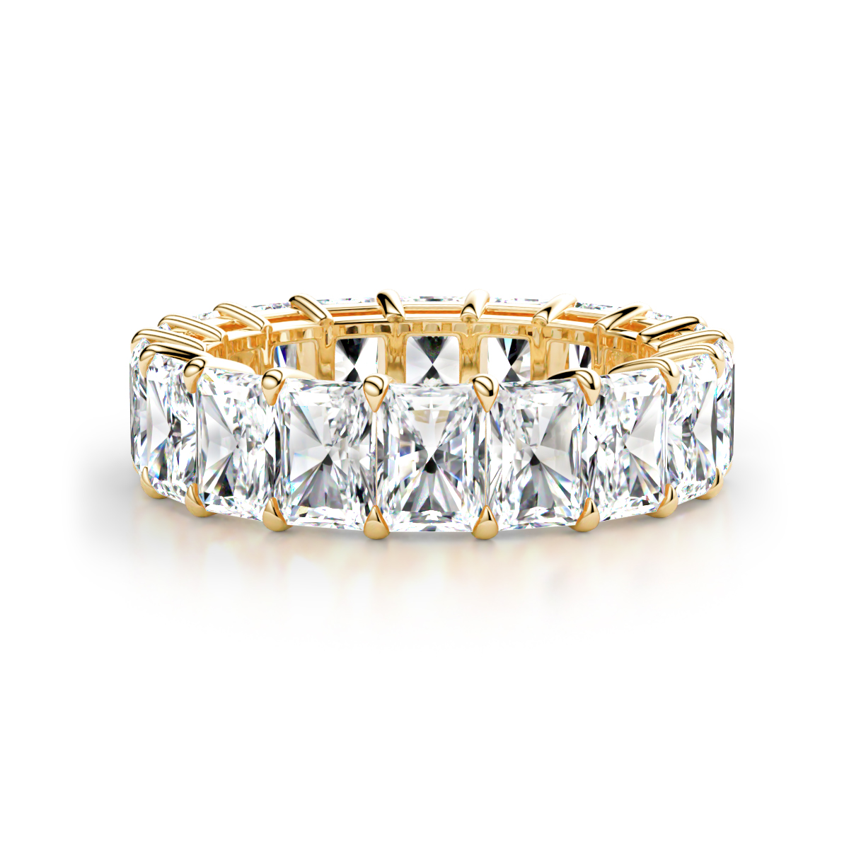 Teri 7.59 ctw Radiant Shape Natural Diamond Women Stackable Eternity Band 