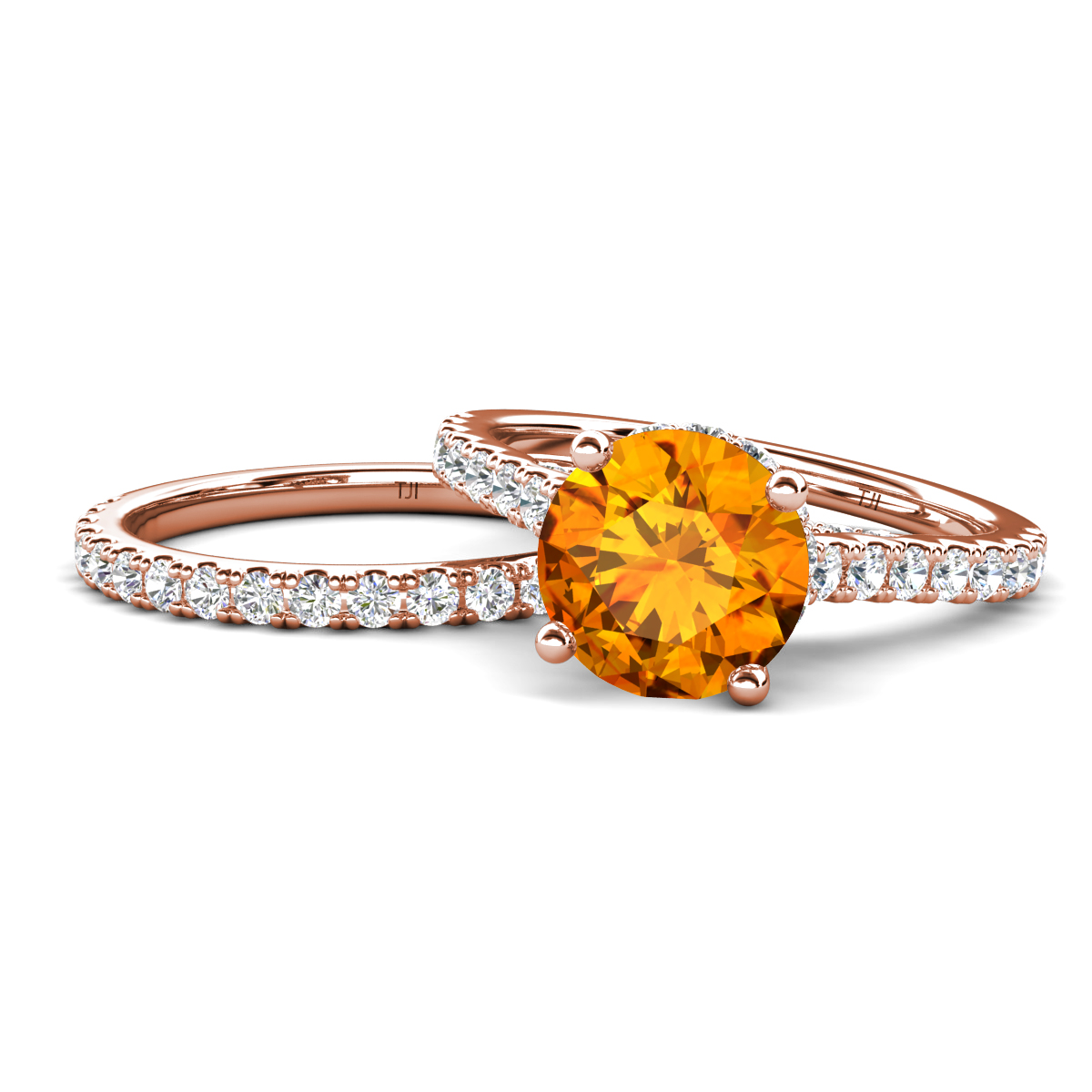 Kalina 2.03 ctw Citrine Accented Lab Grown Diamonds Bridal Set Ring  