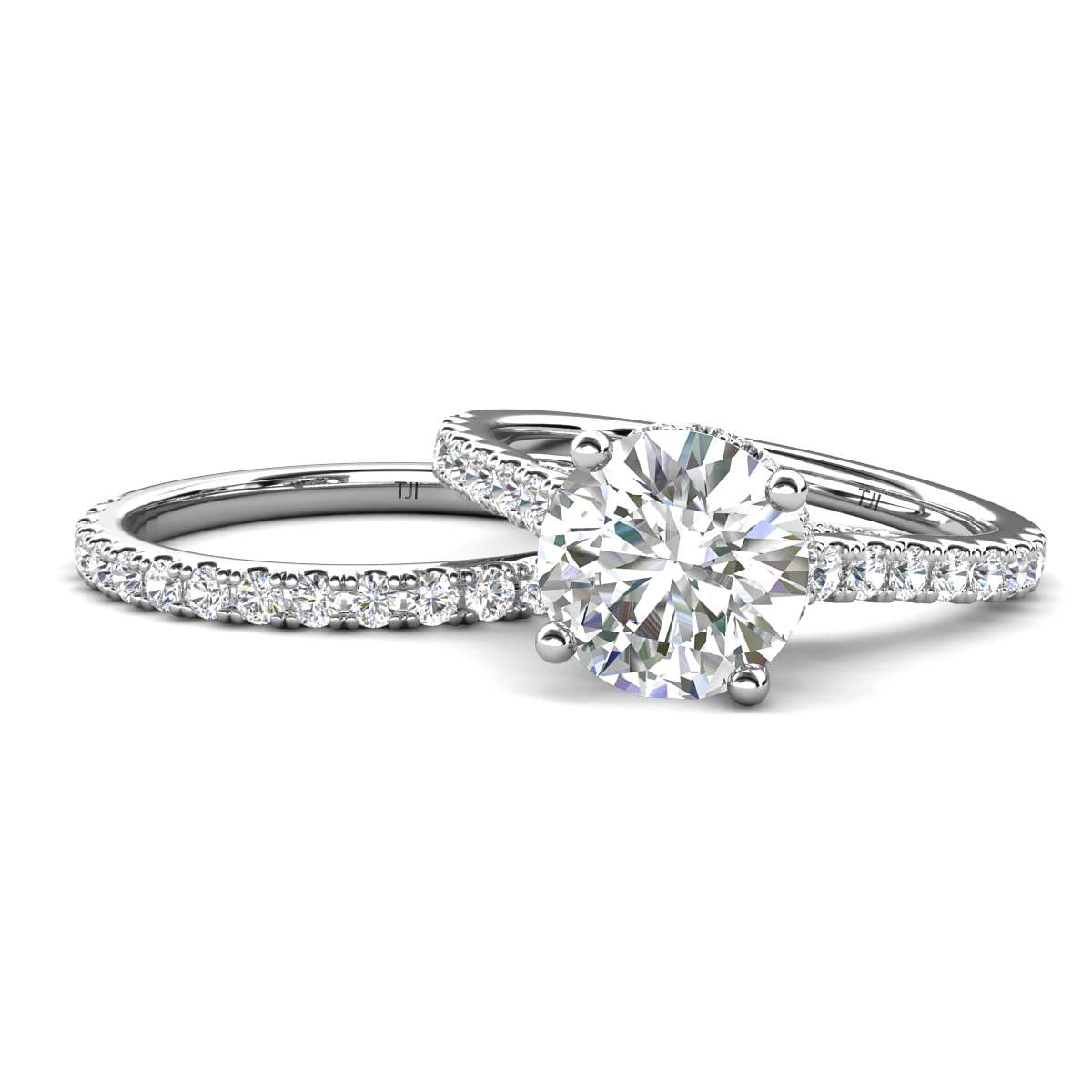 Kalina 1.98 ctw Moissanite Accented Lab Grown Diamonds Bridal Set Ring  