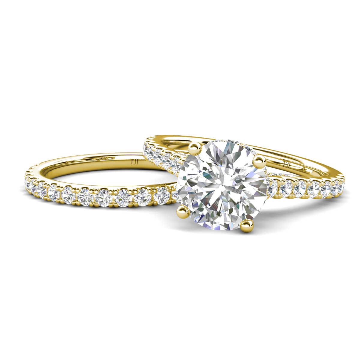 Kalina 1.98 ctw Moissanite Accented Lab Grown Diamonds Bridal Set Ring  