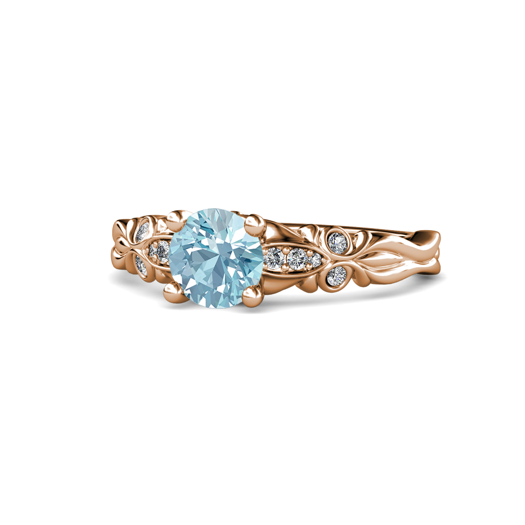 Carina 1.01 ctw Signature Aquamarine and Natural Diamond Engagement Ring 