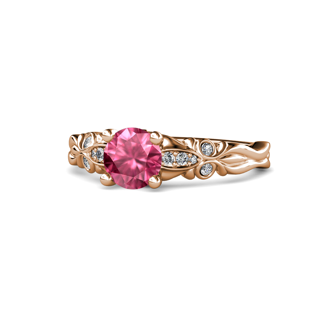 Carina 1.01 ctw Signature Pink Tourmaline and Natural Diamond Engagement Ring 