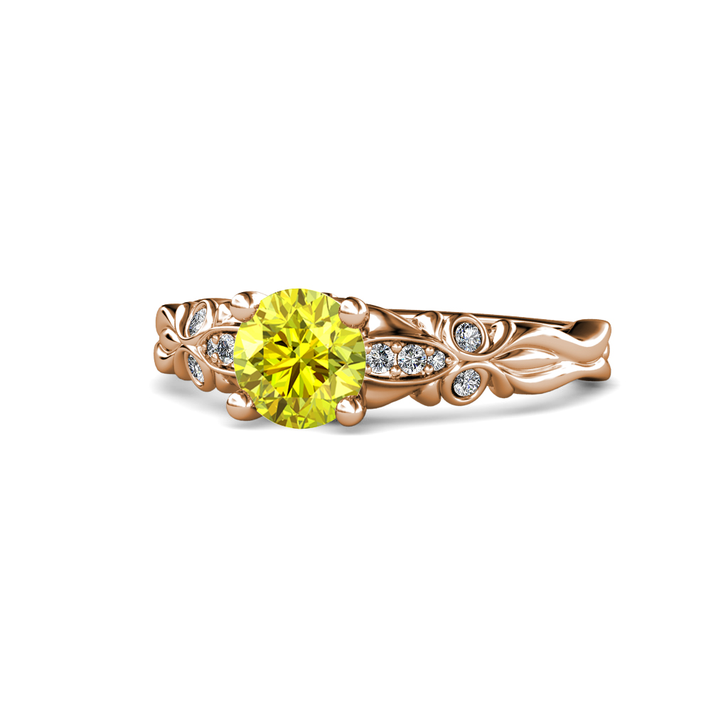 Carina 1.14 ctw Signature Yellow Diamond and Natural Diamond Engagement Ring 