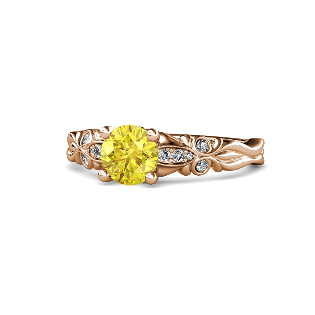 Carina 1.09 ctw Signature Yellow Sapphire and Natural Diamond Engagement Ring 