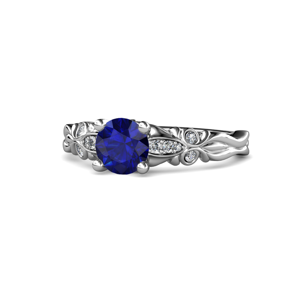 Carina 1.29 ctw Signature Blue Sapphire and Natural Diamond Engagement Ring 