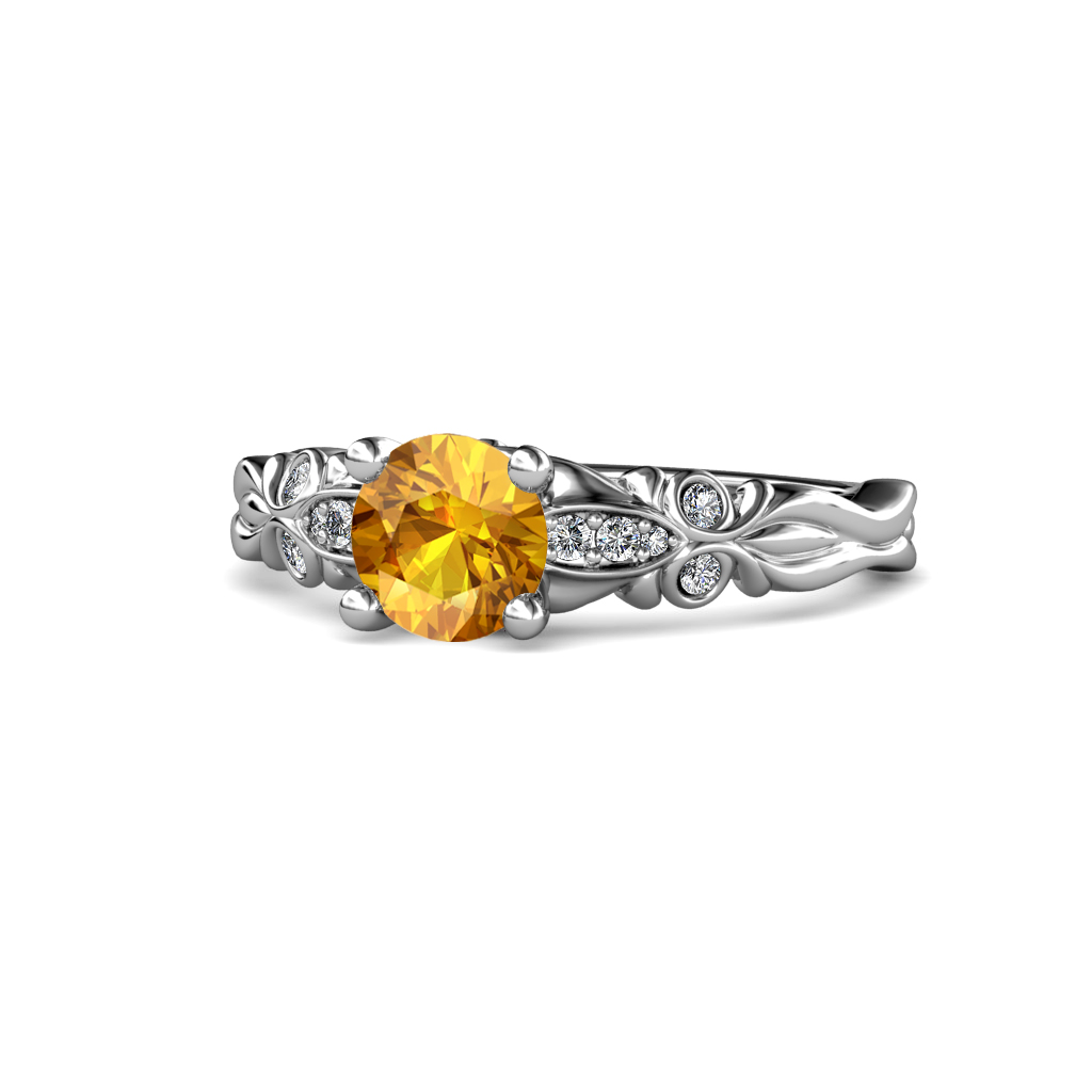 Carina 1.01 ctw Signature Citrine and Natural Diamond Engagement Ring 