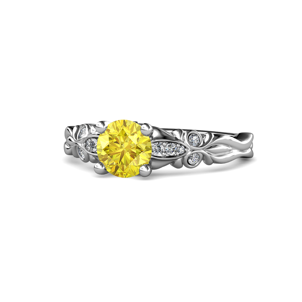 Carina 1.09 ctw Signature Yellow Sapphire and Natural Diamond Engagement Ring 