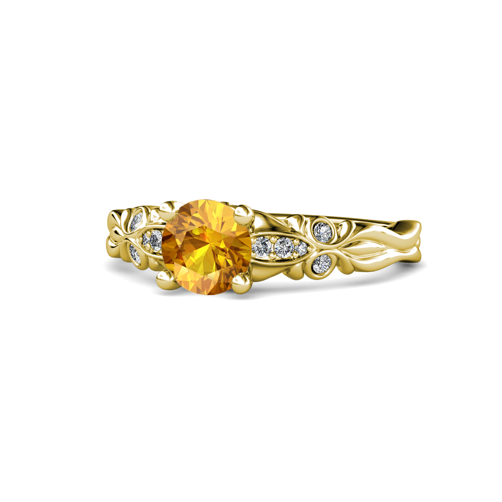 Carina 1.01 ctw Signature Citrine and Natural Diamond Engagement Ring 