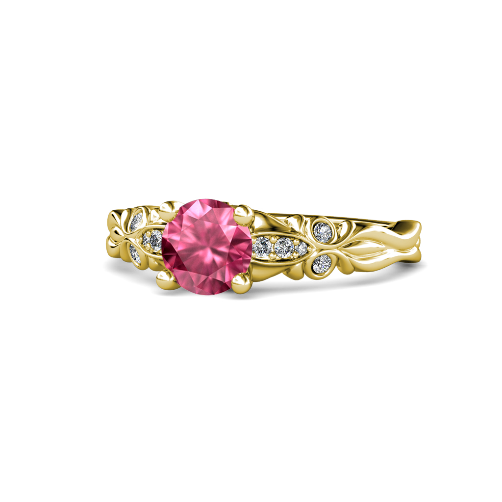 Carina 1.01 ctw Signature Pink Tourmaline and Natural Diamond Engagement Ring 