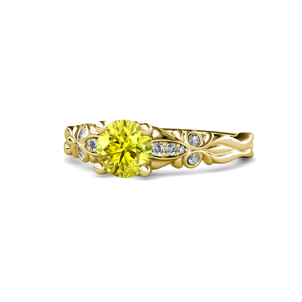 Carina 1.14 ctw Signature Yellow Diamond and Natural Diamond Engagement Ring 