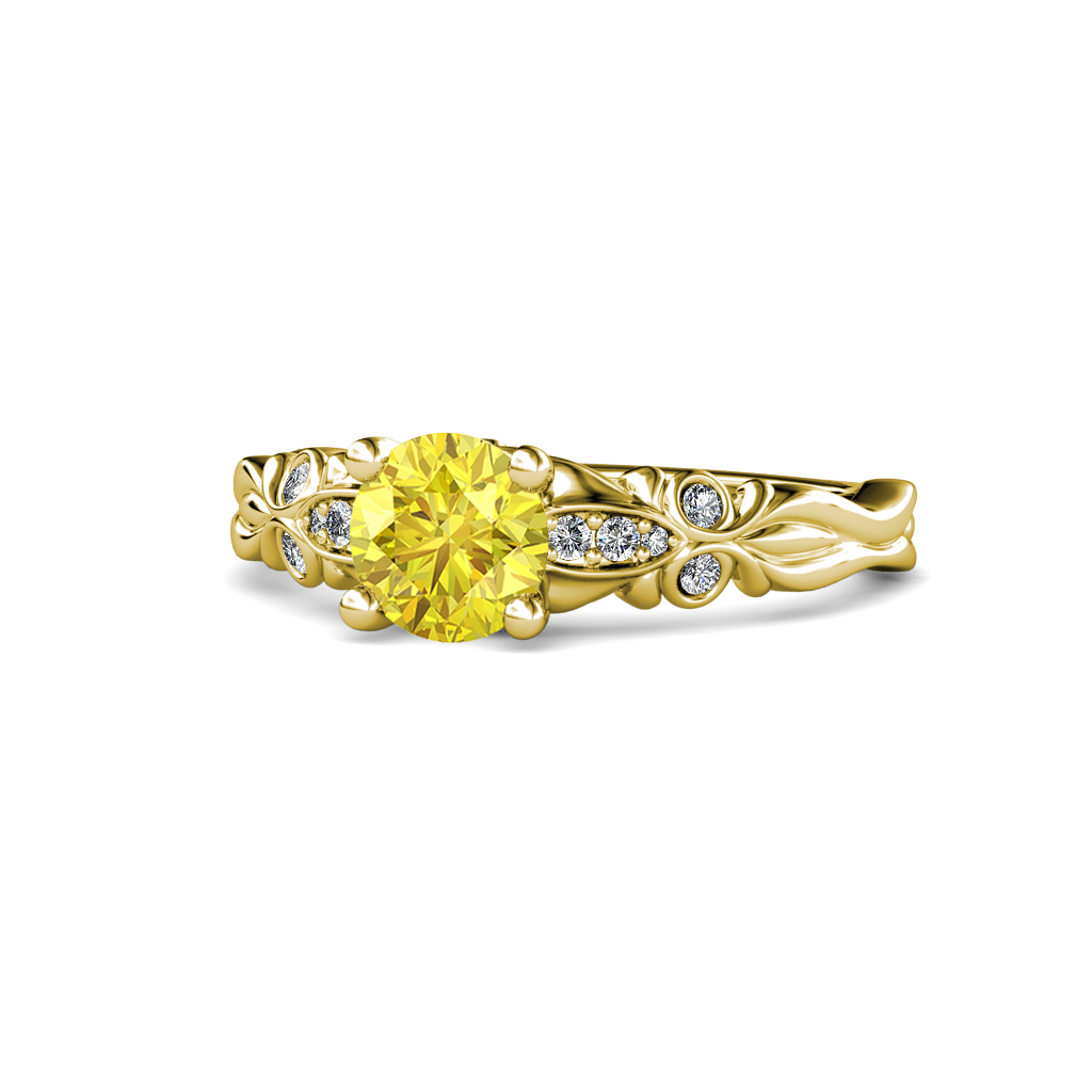 Carina 1.09 ctw Signature Yellow Sapphire and Natural Diamond Engagement Ring 