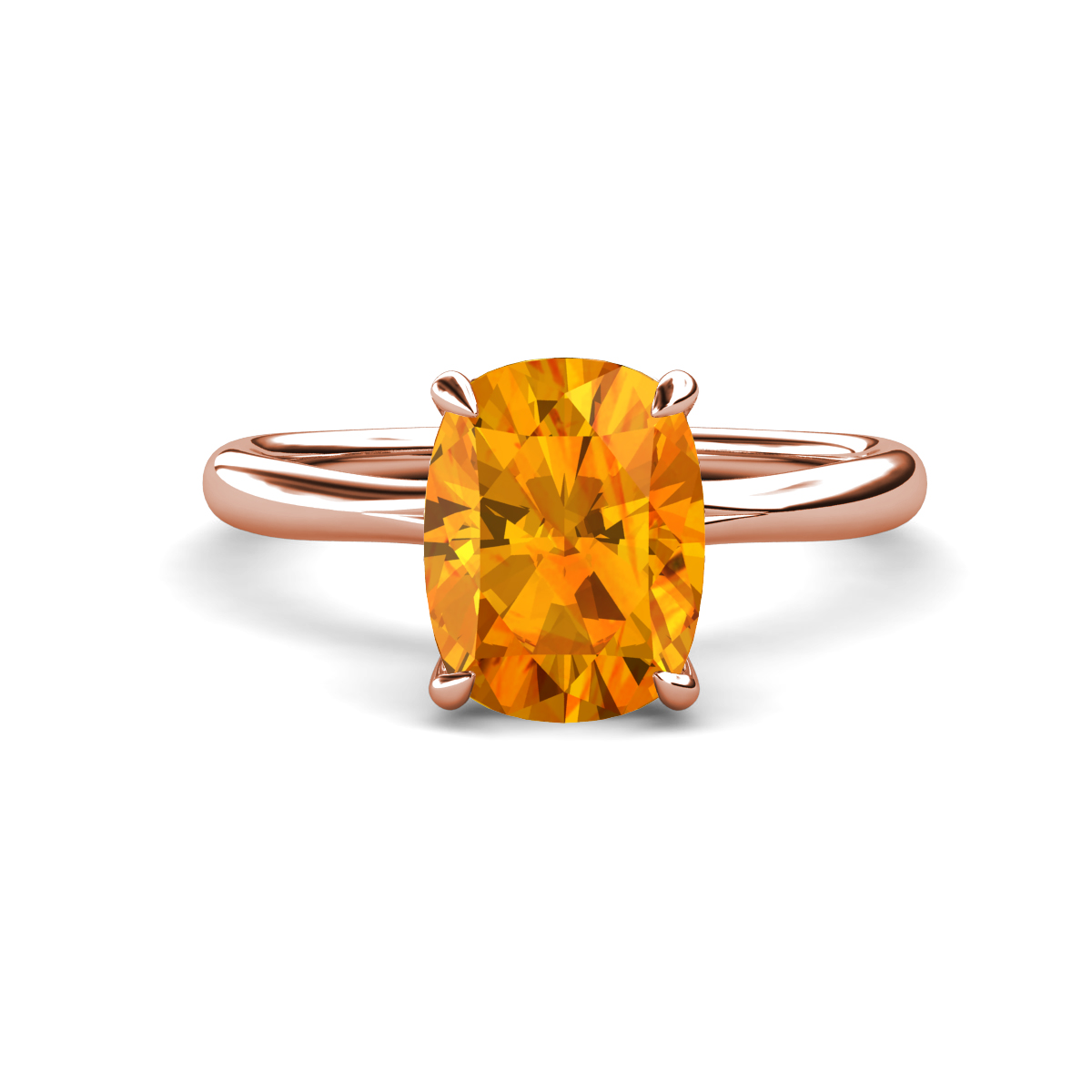 Solina 2.02 ctw Antique Cushion Shape Citrine accented Lab Grown Diamond Hidden Halo Women Engagement Ring 
