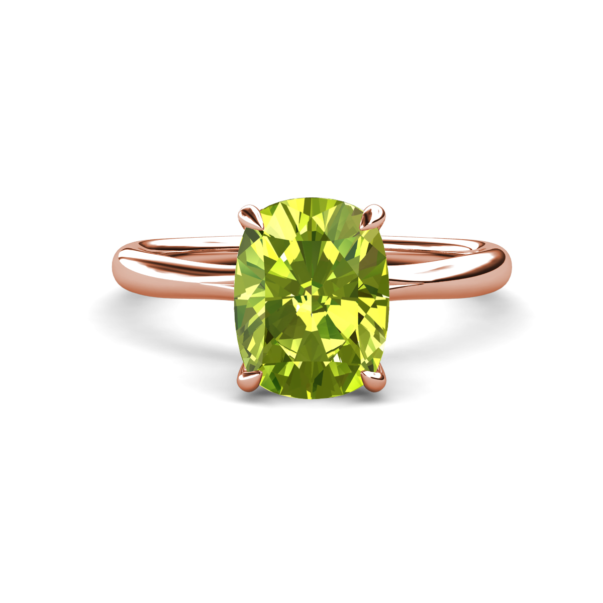 Solina 2.34 ctw Antique Cushion Shape Peridot accented Lab Grown Diamond Hidden Halo Women Engagement Ring 