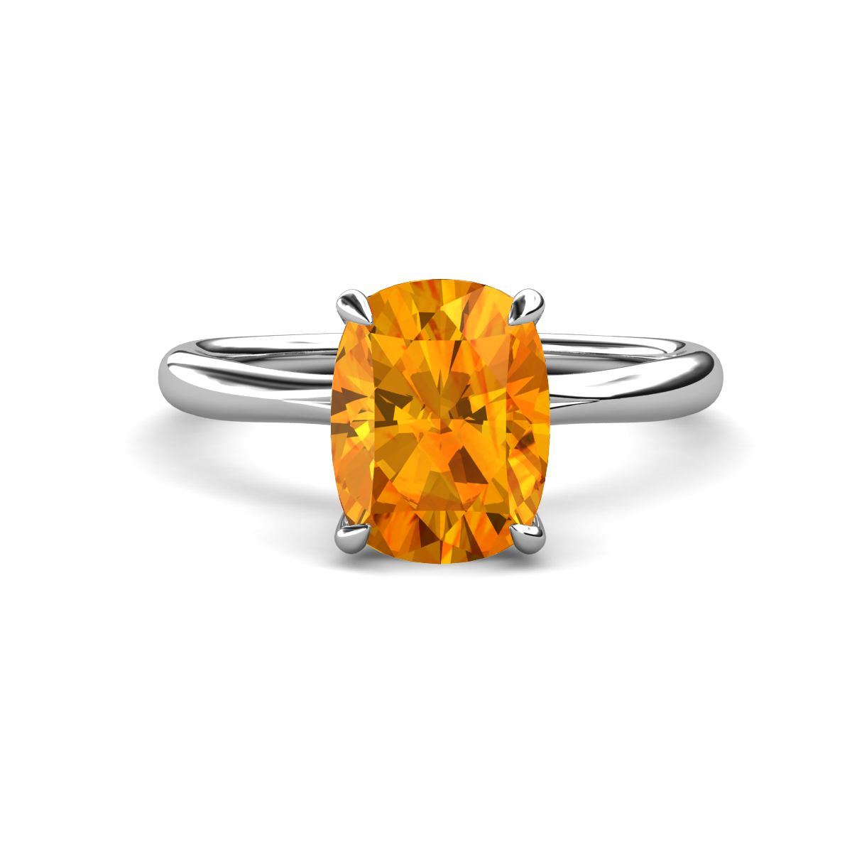 Solina 2.02 ctw Antique Cushion Shape Citrine accented Lab Grown Diamond Hidden Halo Women Engagement Ring 