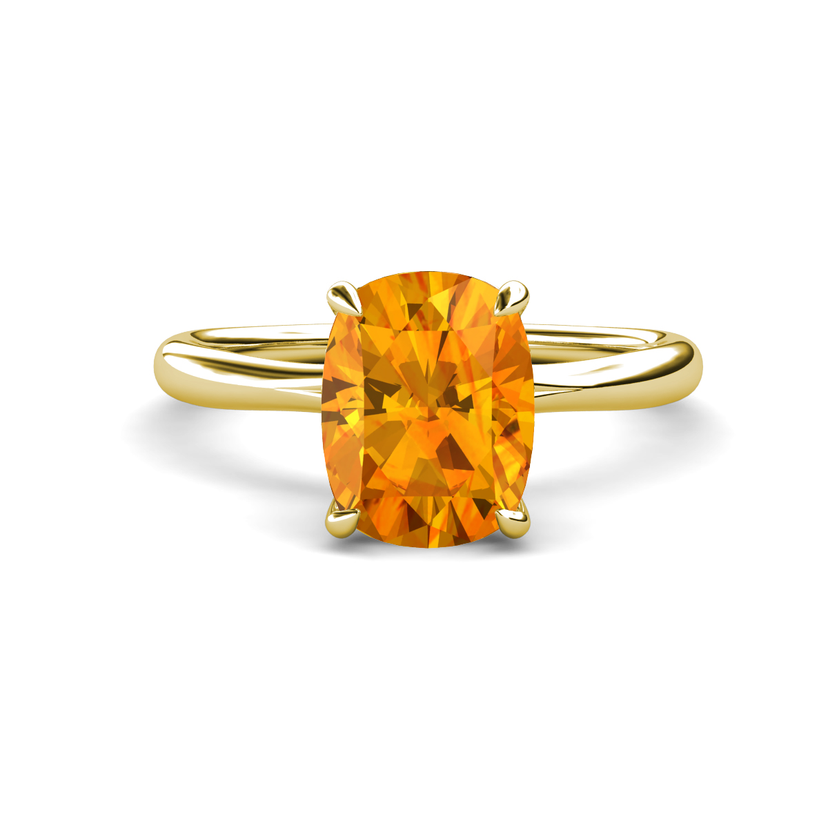 Solina 2.02 ctw Antique Cushion Shape Citrine accented Lab Grown Diamond Hidden Halo Women Engagement Ring 