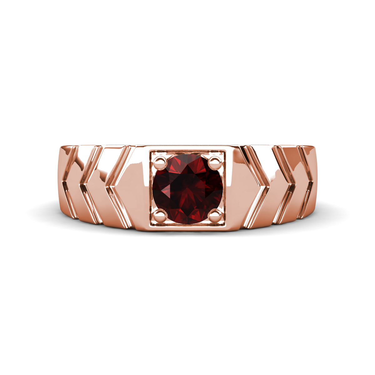 Darius 1.05 ct Red Garnet V Pattern Solitaire Men Band (6.00 mm) 