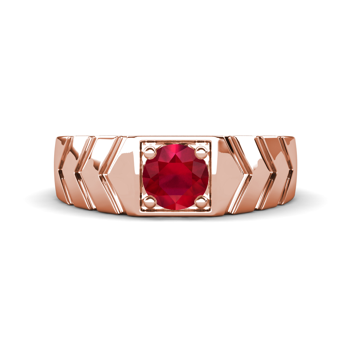 Darius 0.95 ct Ruby V Pattern Solitaire Men Band (6.00 mm) 