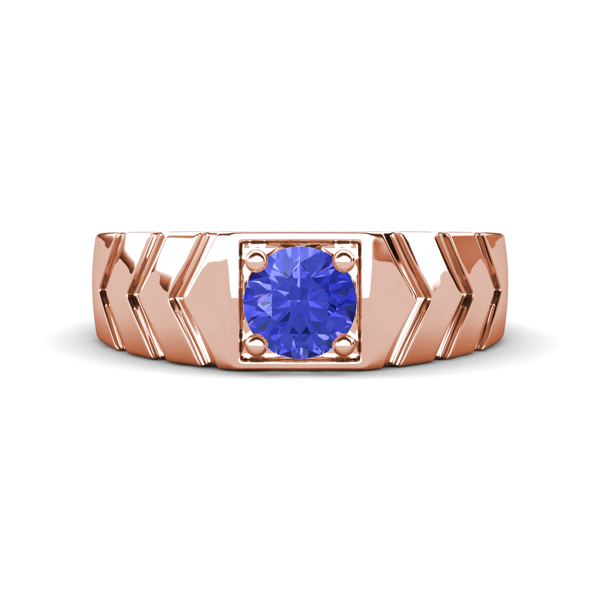 Darius 0.92 ct Tanzanite V Pattern Solitaire Men Band (6.00 mm) 