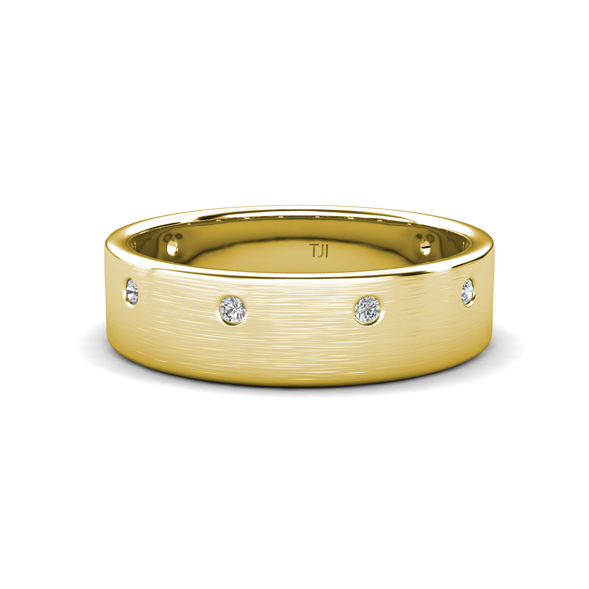 Orion Round Moissanite Brushed Satin Finish Men Wedding Band (8 mm) 