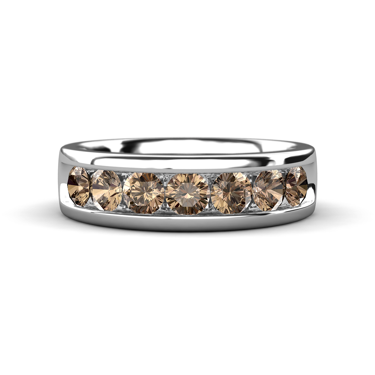 Irvin 1.05 ctw Smoky Quartz 7 stone Comfort Fit Men Wedding Band (6 mm) 