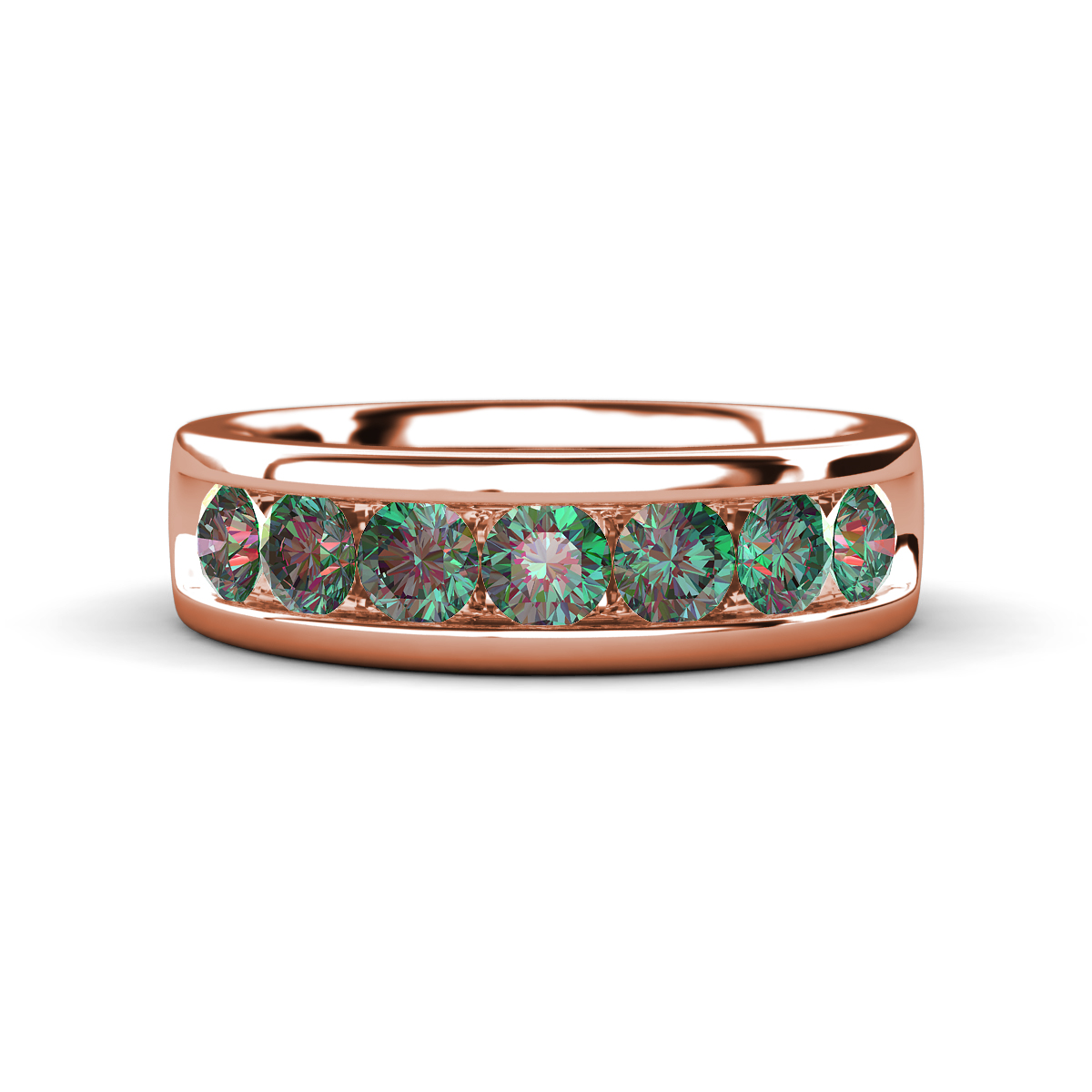 Irvin 1.18 ctw Created Alexandrite 7 stone Comfort Fit Men Wedding Band (6 mm) 