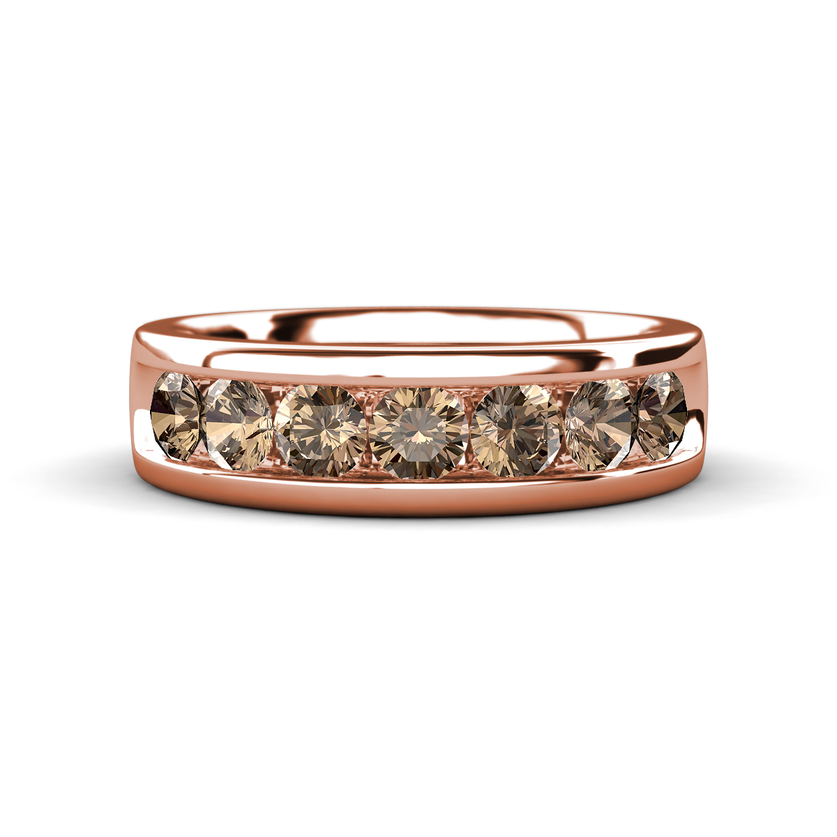 Irvin 1.05 ctw Smoky Quartz 7 stone Comfort Fit Men Wedding Band (6 mm) 