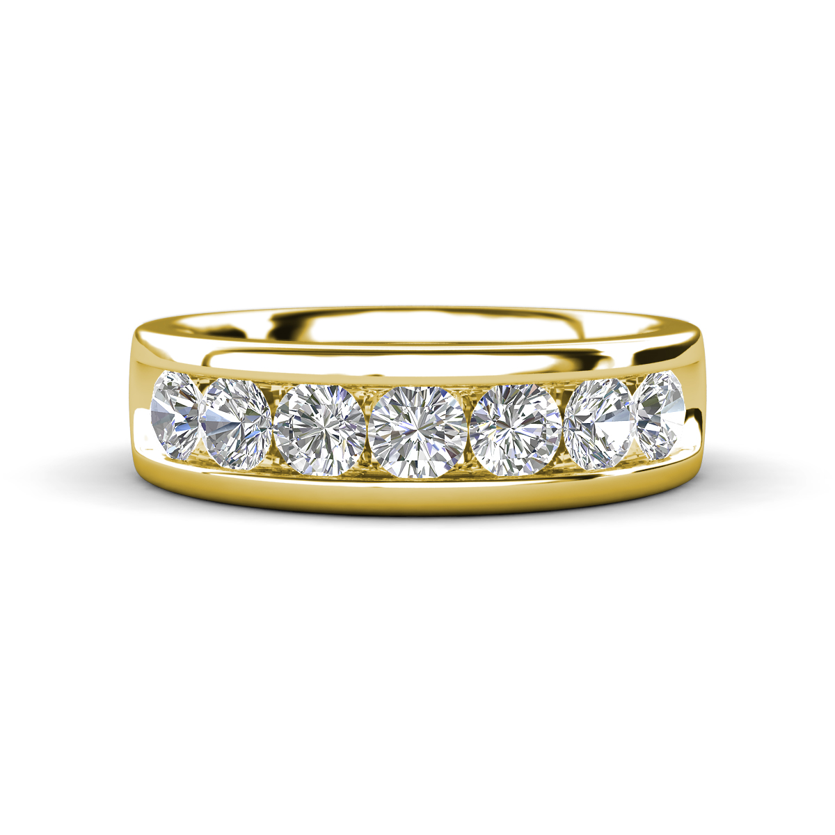 Irvin 1.05 ctw Natural Diamonds 7 stone Comfort Fit Men Wedding Band (6 mm) 