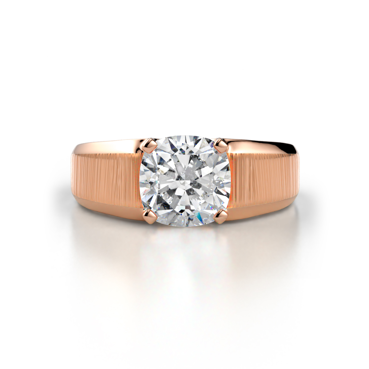 Jude 3.00 ct IGI Certified Cushion Brilliant Cut Lab Grown Diamond (VS1/E) Solitaire Men Wedding Band (8 mm) 