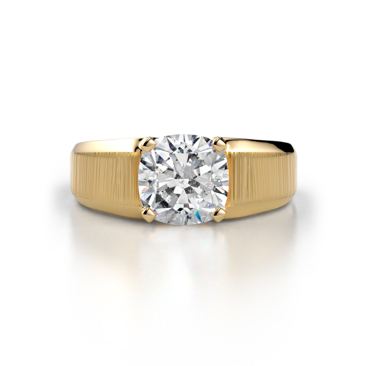 Jude 3.00 ct IGI Certified Cushion Brilliant Cut Lab Grown Diamond (VS1/E) Solitaire Men Wedding Band (8 mm) 